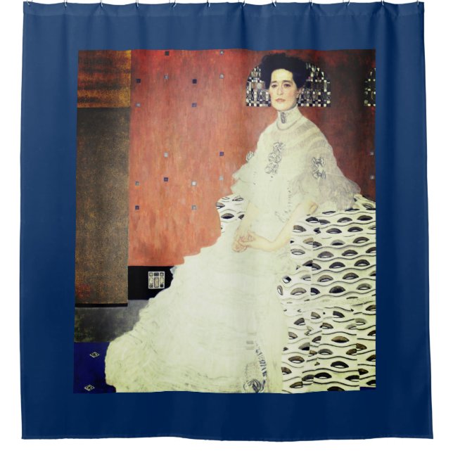 RIDEAU DE DOUCHE DE GUSTAV KLIMT EN BLEU (Devant)