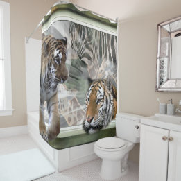 Rideau de douche de la jungle primitive