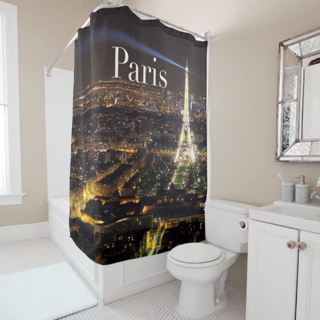 Rideau de douche de la tour Paris Très Chic Eiffel (En situation)