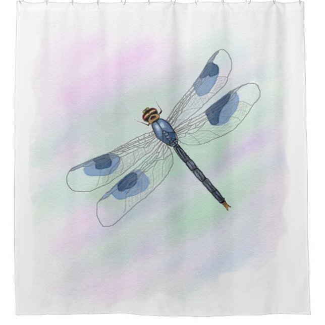 Rideau de douche de libellule d'aquarelle (Devant)