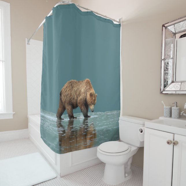 Rideau de douche de l'ours grizzli (En situation)