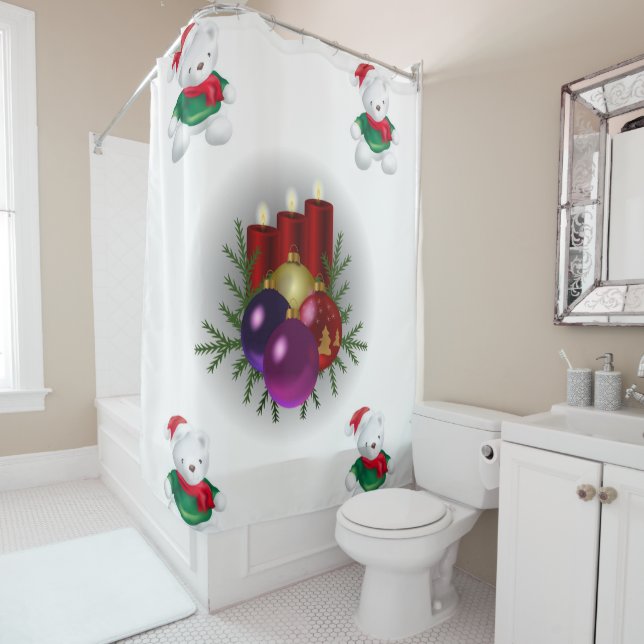 rideau de douche de Noël (En situation)