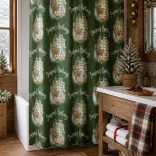 Rideau de douche de Noël Animaux de la forêt