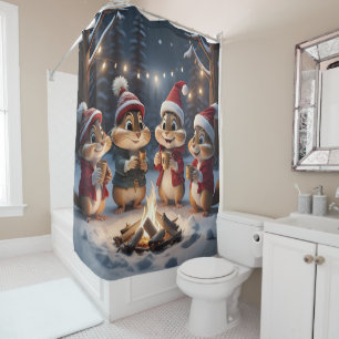 Rideau de douche de Noël Chipmunks