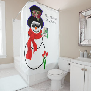 Rideau de douche de Noël, Iphone Snowman