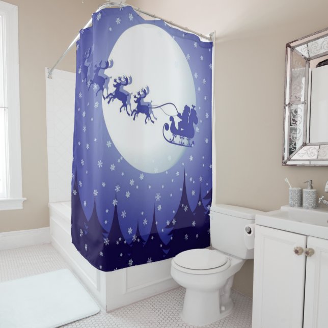 Rideau de douche de Noël, Père Noël (En situation)