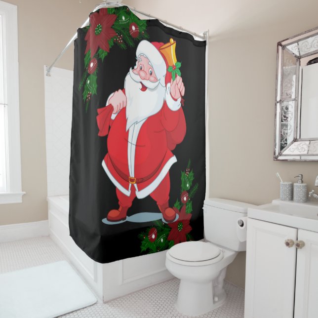 Rideau de douche de Noël, Père Noël (En situation)