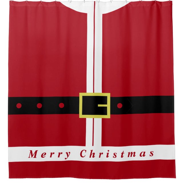 Rideau de douche de Noël Père Noël Cadeau (Devant)