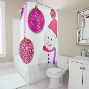 Rideau de douche de Noël, Snowman