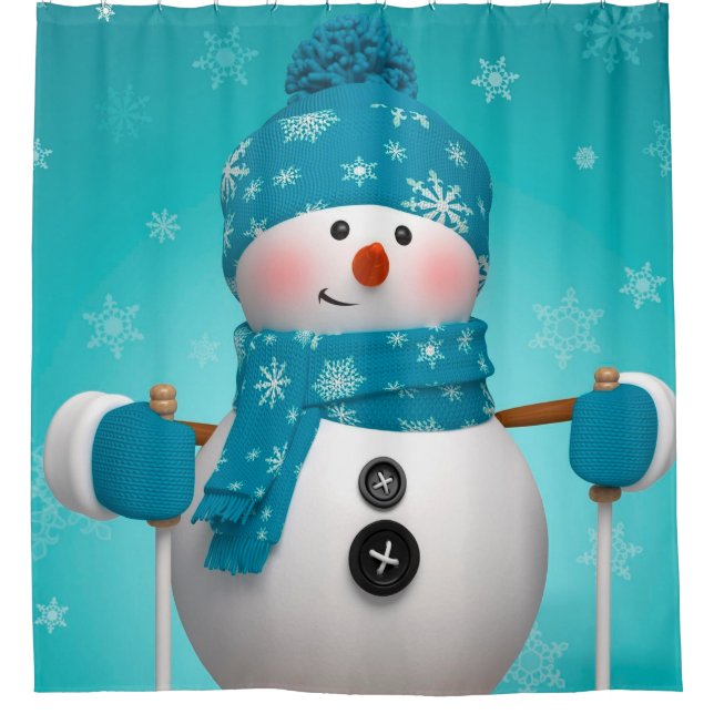 Rideau de douche de Noël/Snowman (Devant)