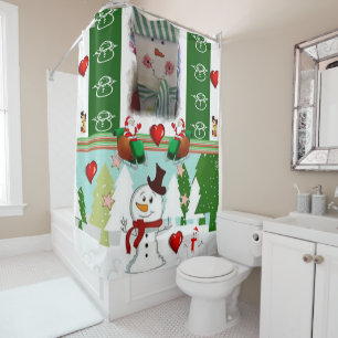 Rideau de douche de Noël, Snowman