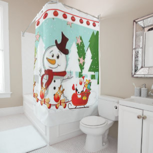 Rideau de douche de Noël, Snowman