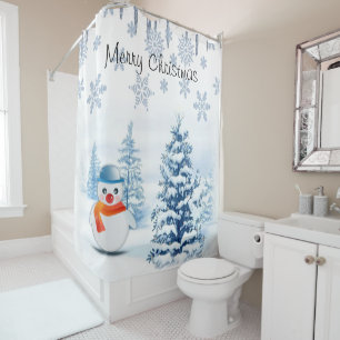 Rideau de douche de Noël, Snowman