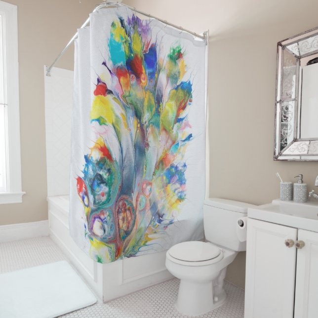 Rideau de douche de Peacock (En situation)