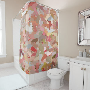 rideau de douche de peinture de corail