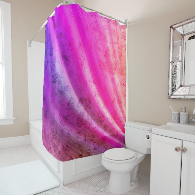 rideau de douche de rêve rose (En situation)