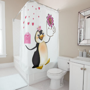 Rideau de douche de Saint Valentin, Penguin