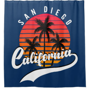 Rideau de douche de San Diego Retro Sunset