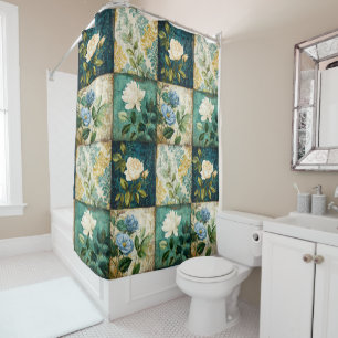 Rideau de douche de style patchwork vintage