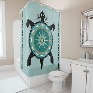 Rideau de douche de tortue autochtone