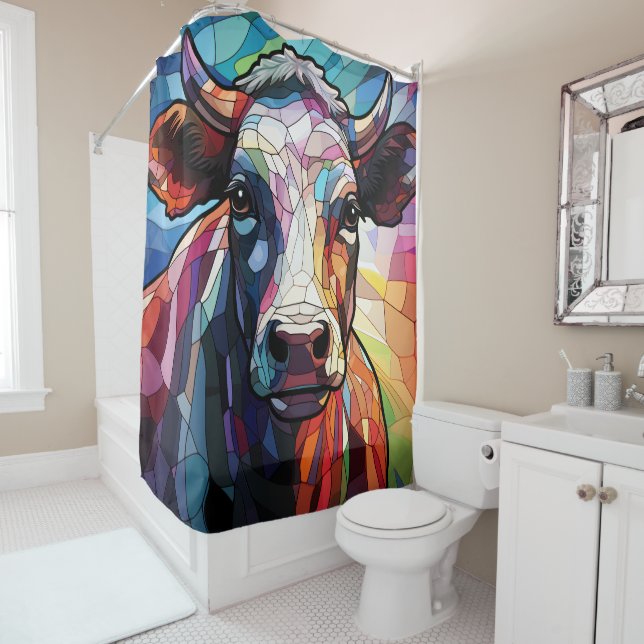 Rideau de douche de vache (En situation)