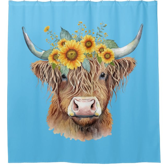 Rideau de douche de vache Highland (Devant)
