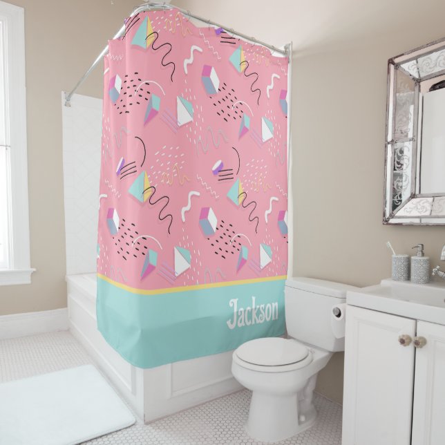 Rideau de douche des années 80 et 90 (En situation)