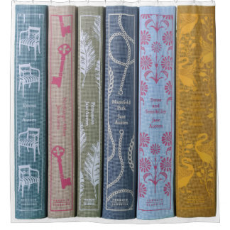 Rideau de douche des livres de Jane Austen