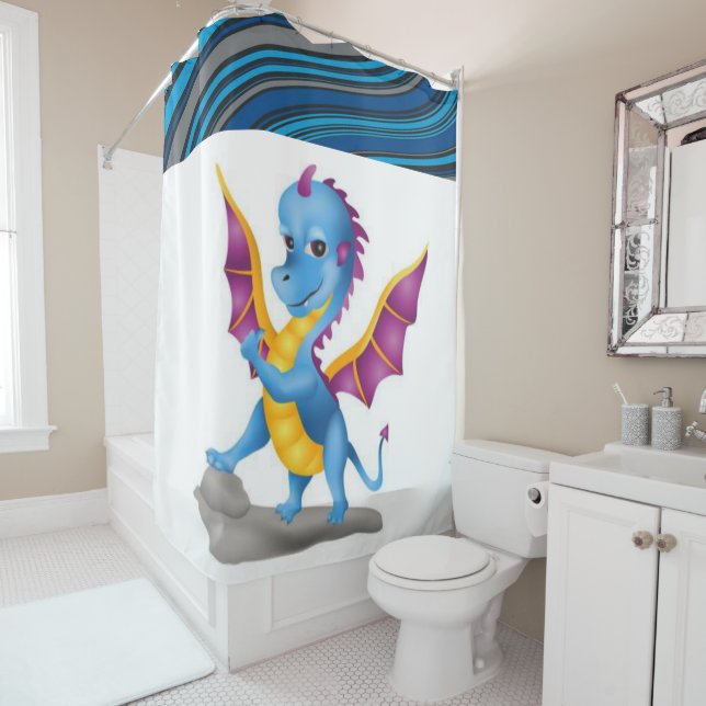 Rideau de douche Dragon (En situation)