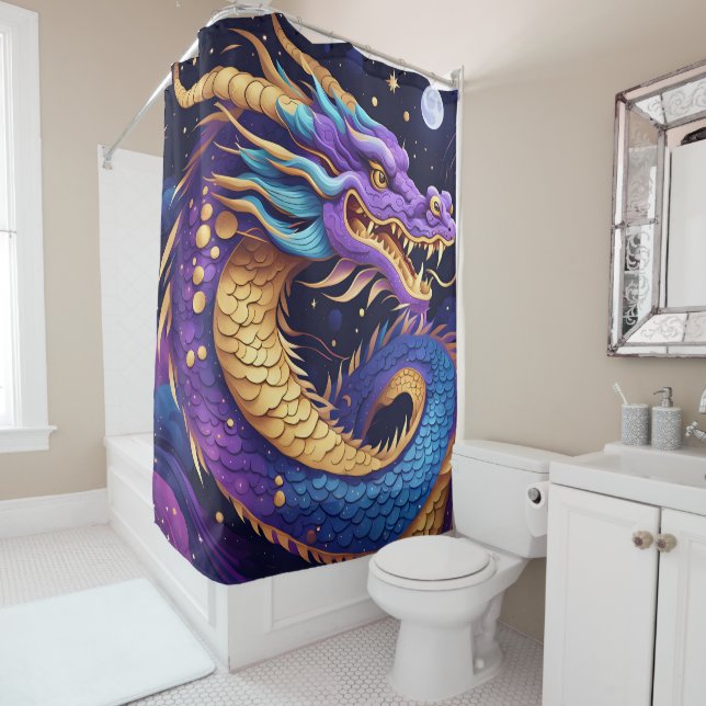 rideau de douche dragon céleste (En situation)