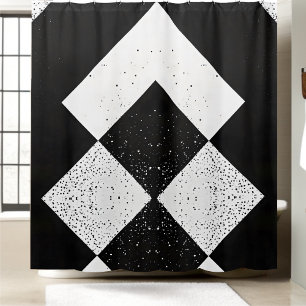 Rideau de douche en diamant noir et blanc