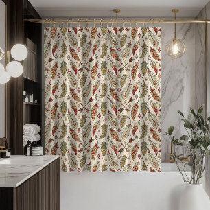 Rideau de douche ethnique Motif flèches et plumes
