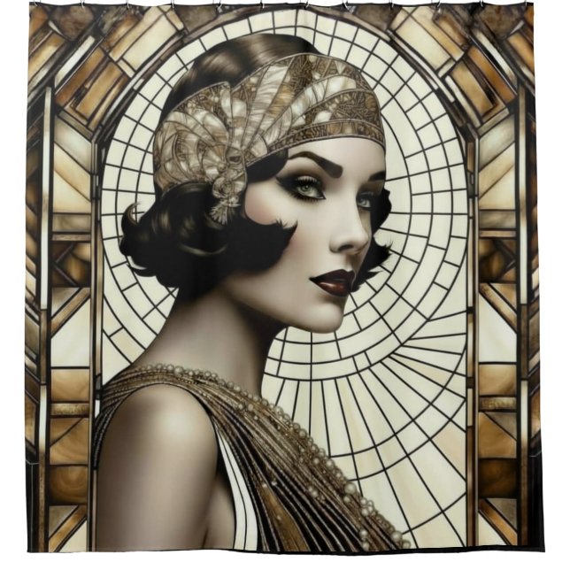 Rideau de douche Flapper Roaring 20s (Devant)
