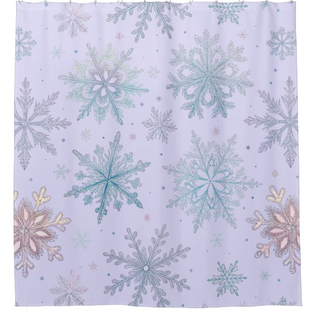 Rideau de douche flocon de neige violet (Devant)