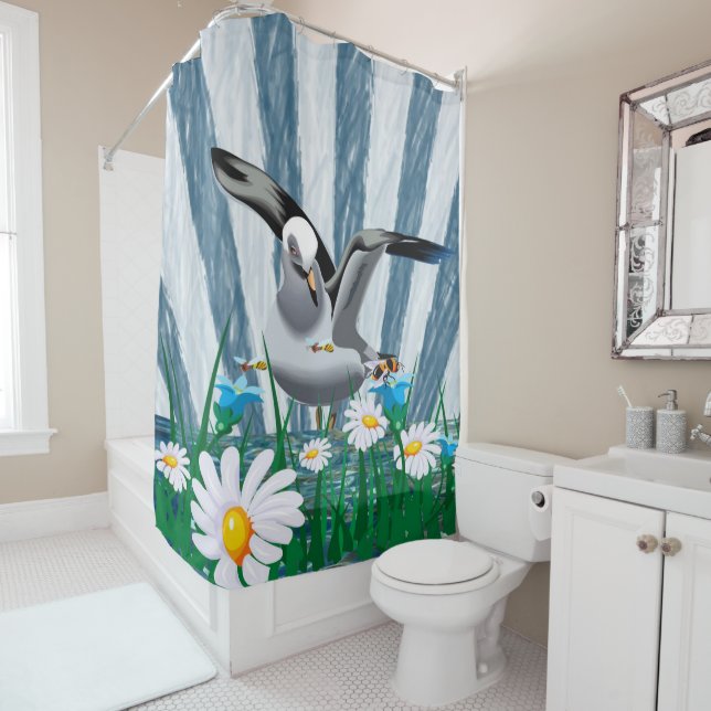 Rideau de douche Floral (En situation)