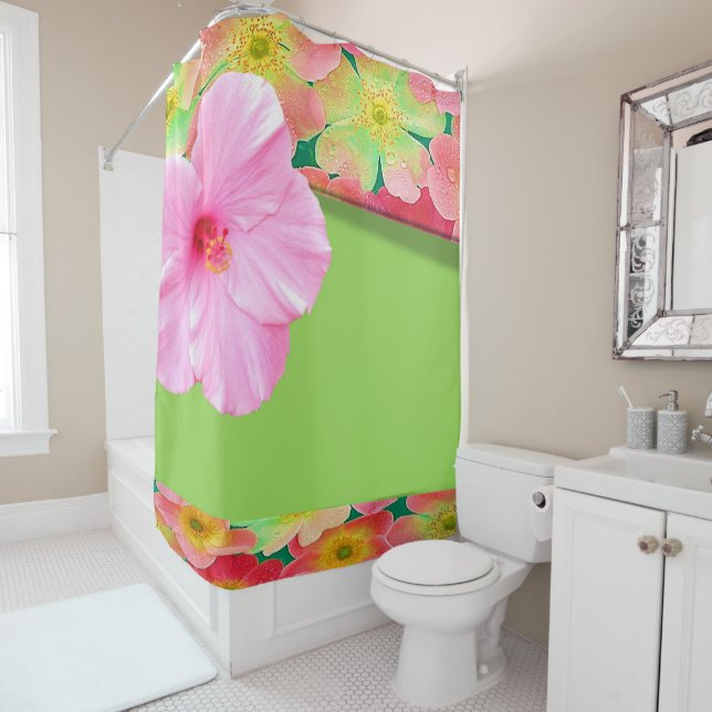 Rideau de douche Floral (En situation)