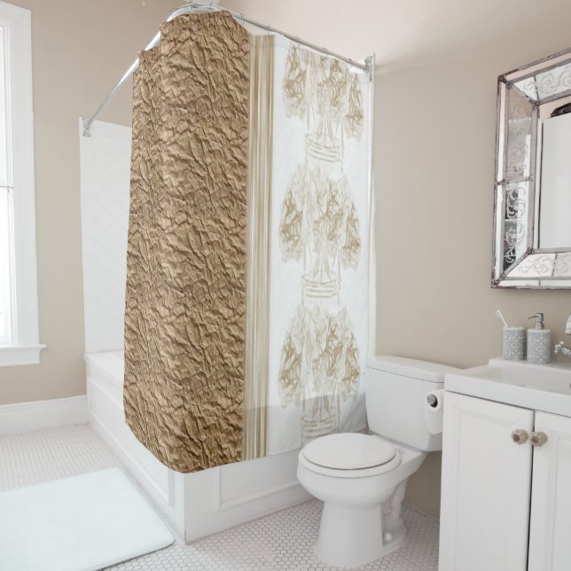 Rideau de douche floral (En situation)