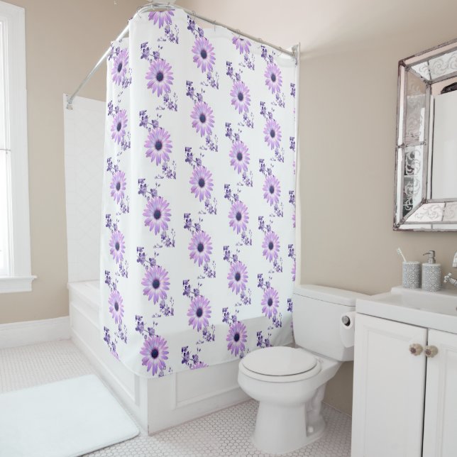 Rideau de douche Floral (En situation)