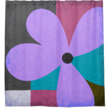 Rideau de douche floral abstrait