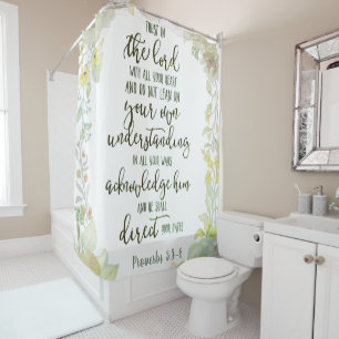 Rideau de douche floral Confiance dans le Seigneur