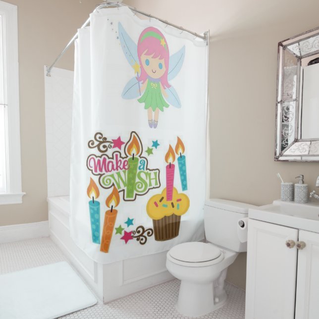 Rideau de douche Floral faire un souhait (En situation)