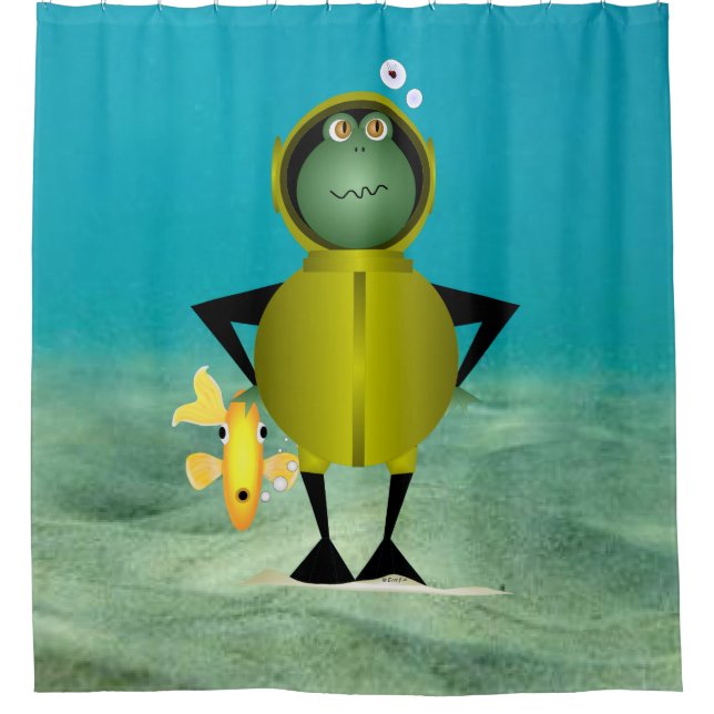 Rideau de douche Frogman (Devant)