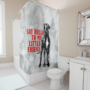 Rideau de douche Funny Little Great Dane