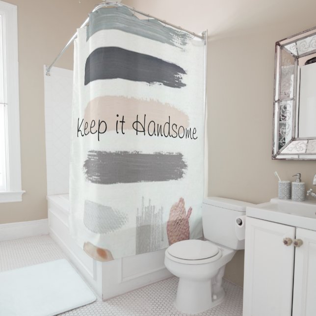 Rideau de douche Gardez-le beau (En situation)