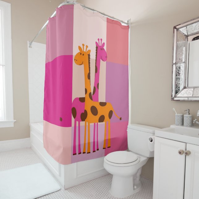 Rideau de douche Giraffe Fête des Mères (En situation)
