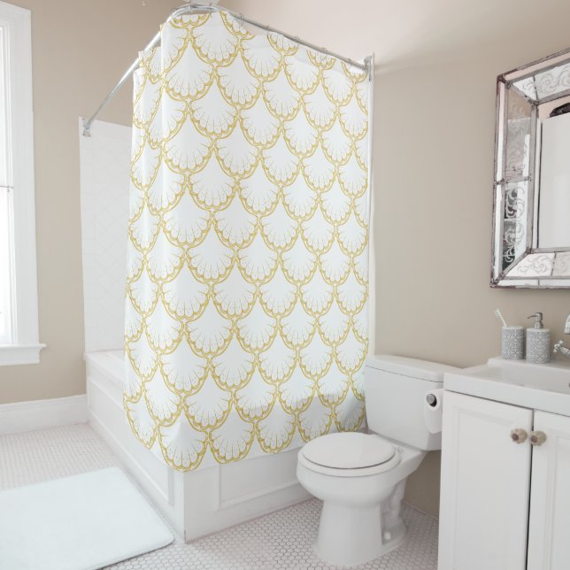 Rideau de douche Gold Shells (En situation)