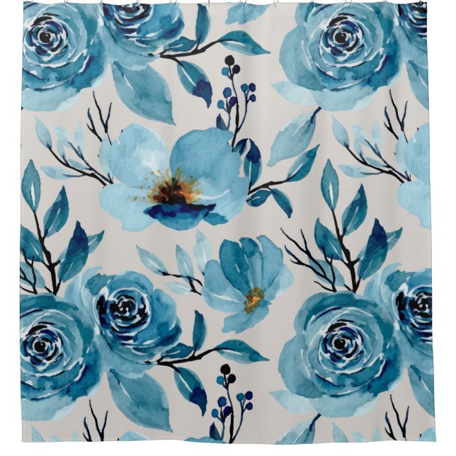 Rideau de douche gris bleu vintage (Devant)