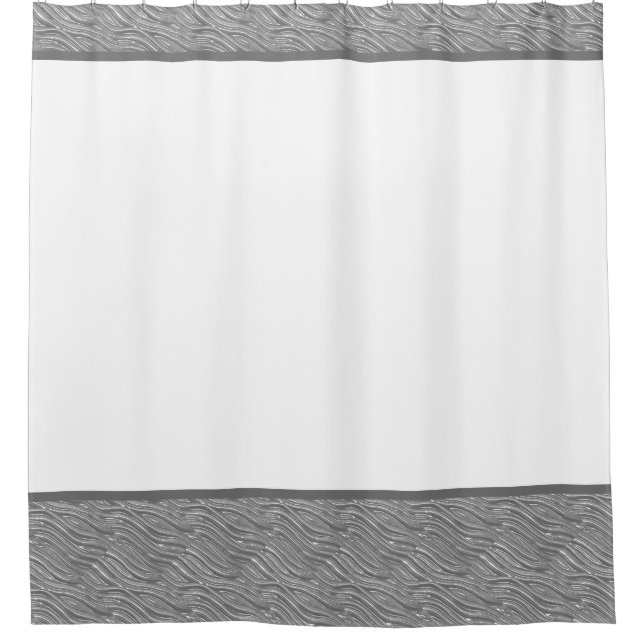 Rideau de douche gris et blanc (Devant)