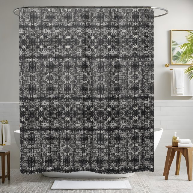 Rideau de douche gris noir (Créateur téléchargé)