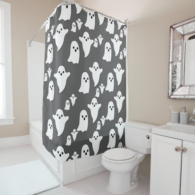Rideau de douche Halloween (En situation)